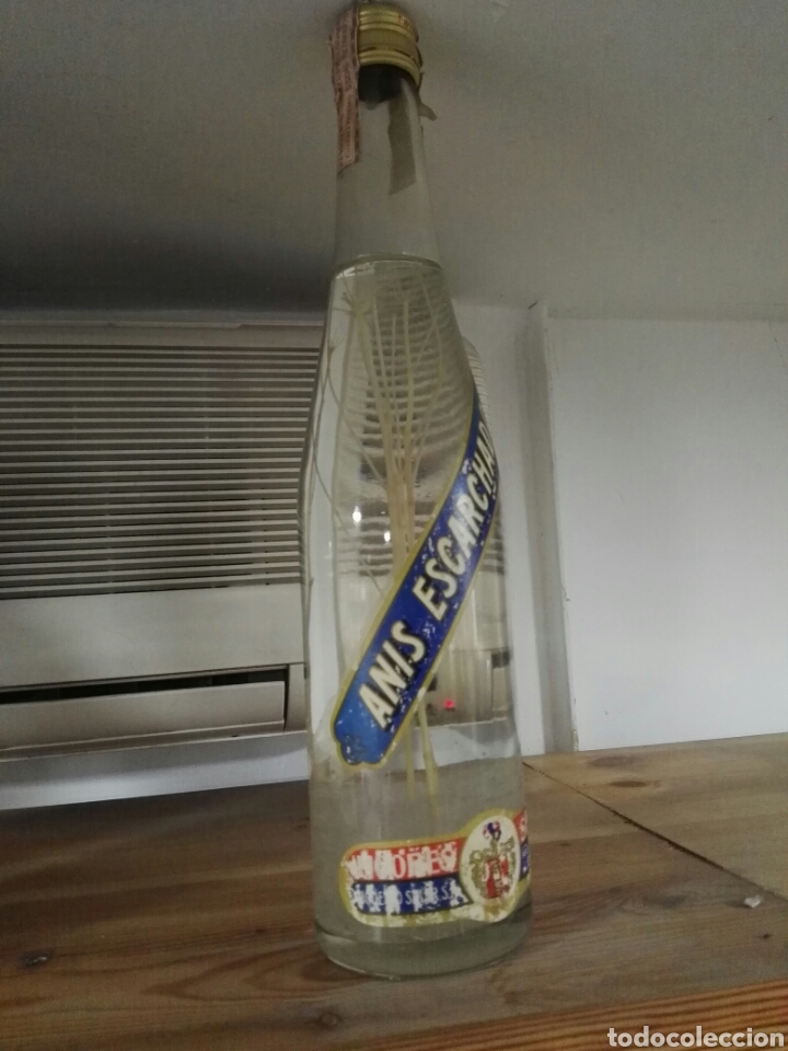 Botellas antiguas: Antigua Botella de Anis Escarchado - Foto 1