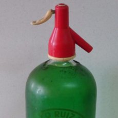 Botellas antiguas: ANTIGUA BOTELLA SIFÓN. FRH FRANCISCO RUIZ HIDALGO. MELILLA. 1,6 KG. Lote 105246231