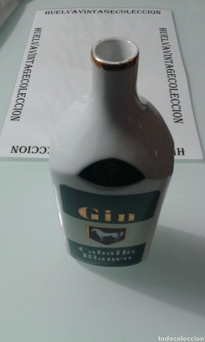Botellas antiguas: Botella Gin caballo blanco. - Foto 2