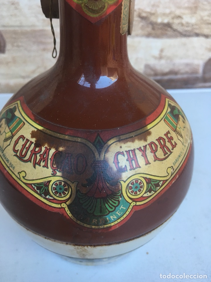 Botellas antiguas: BOTELLA DE LICOR CURAZAO CHIPRE BODEGAS BARDINET - Foto 3
