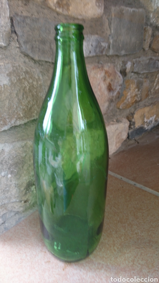Botellas antiguas: Botella antigua cristal Verde. - Foto 2