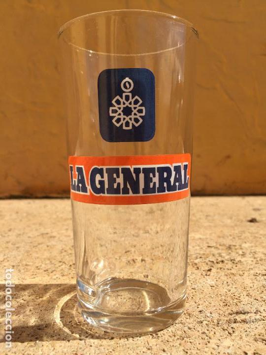Botellas antiguas: ANTIGUO VASO SERIGRAFIADO DE LA GENERAL - Foto 1