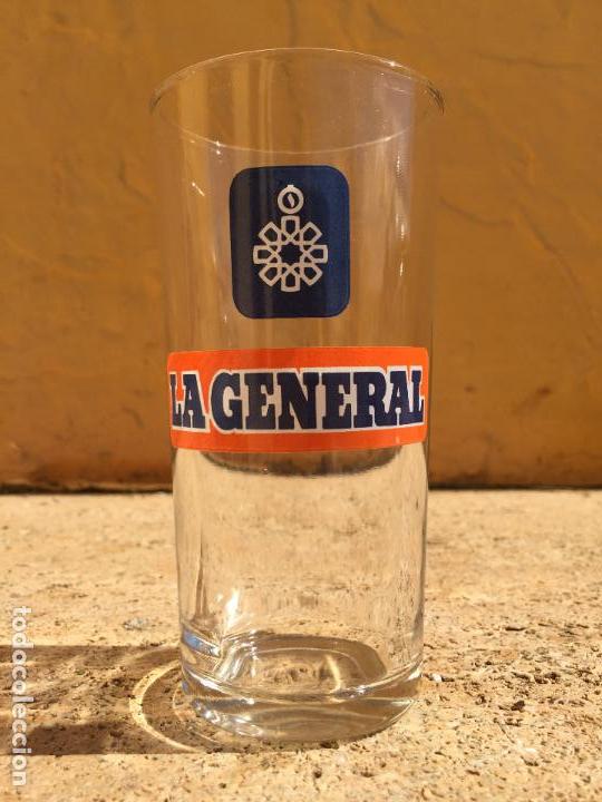 Botellas antiguas: ANTIGUO VASO SERIGRAFIADO DE LA GENERAL - Foto 2