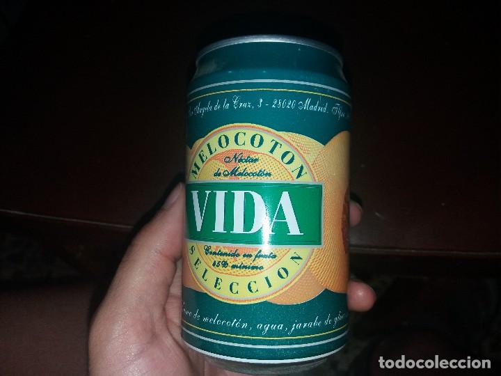 Botellas antiguas: Lata de refresco VIDA sabor melocot&oacute;n - Foto 1