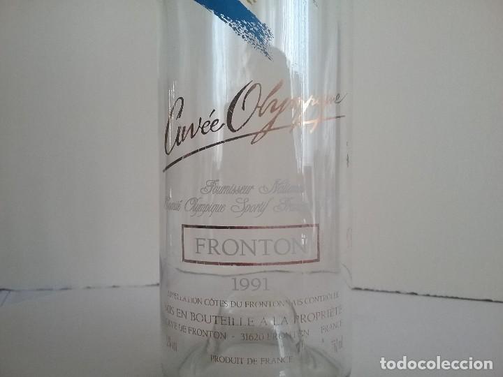 Botellas antiguas: Botella de vino franc&eacute;s Ol&iacute;mpicos 92 - Foto 3