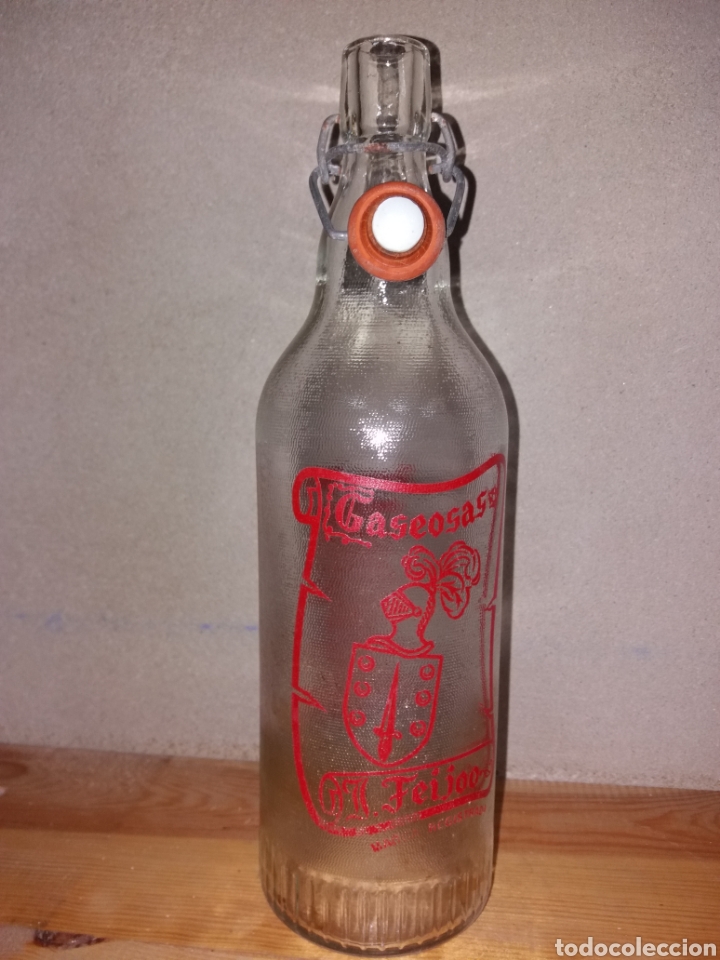 Botellas antiguas: Botella dd gaseosa J.Feijoo. - Foto 1