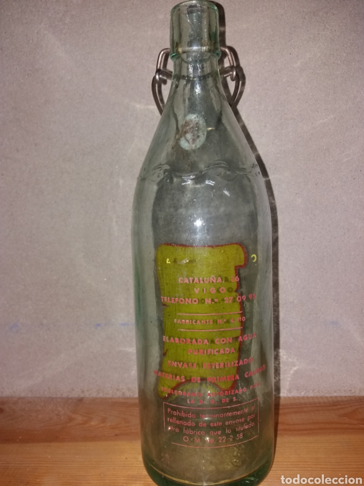 Botellas antiguas: Botella de gadeosa J.Feijoo. - Foto 2