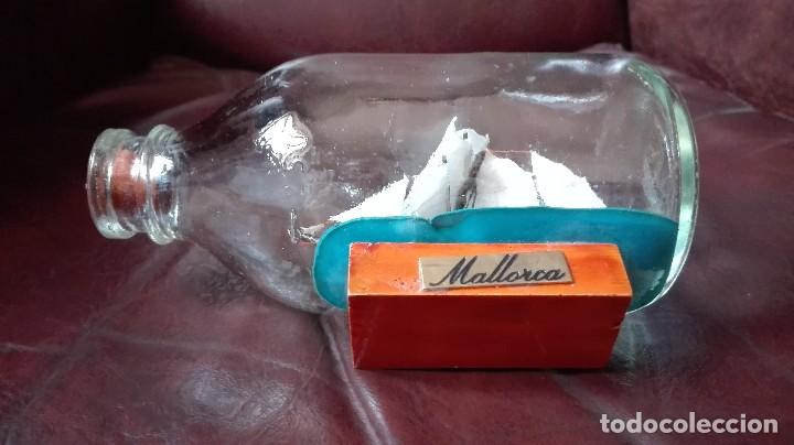 Botellas antiguas: Barco dentro de una botella Mallorca. - Foto 6