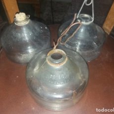 Botellas antiguas: 3 ANTIGUA BOTELLA DE CRISTAL PARA COLGAR EN LOS ÁRBOLES FRUTALES CAZA BICHOS INSECTOS VENENO. Lote 130000447