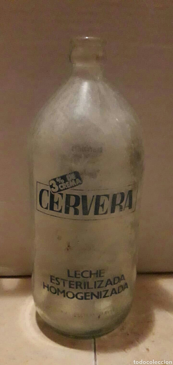 Botellas antiguas: BOTELLA LECHE CERVERA CHOLECK 1 LITRO - Foto 1