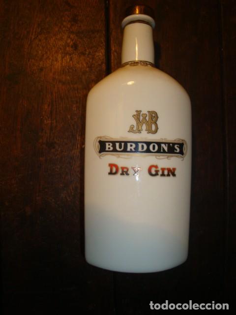 Botellas antiguas: BURDONS  GINEBRA - Foto 2