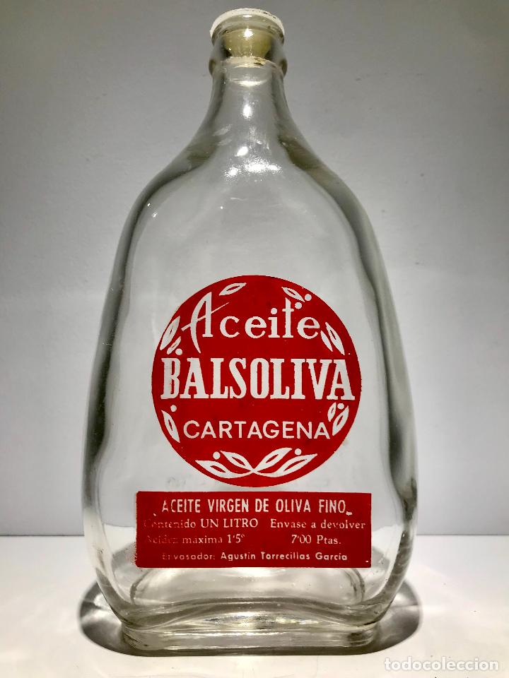 Botellas antiguas: MUY RARA BOTELLA ANTIGUA DE ACEITE BALSOLIVA, CARTAGENA