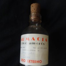 Botellas antiguas: ANTIGUA BOTELLA DE CRISTAL , FARMACIA J. TICÓ AMORÓS, BARCELONA, VER FOTOS