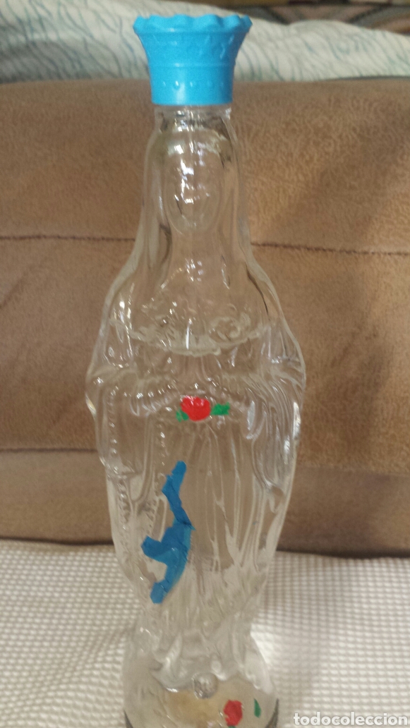 Botellas antiguas: Botella de agua Virgen de Lourdes - Foto 2