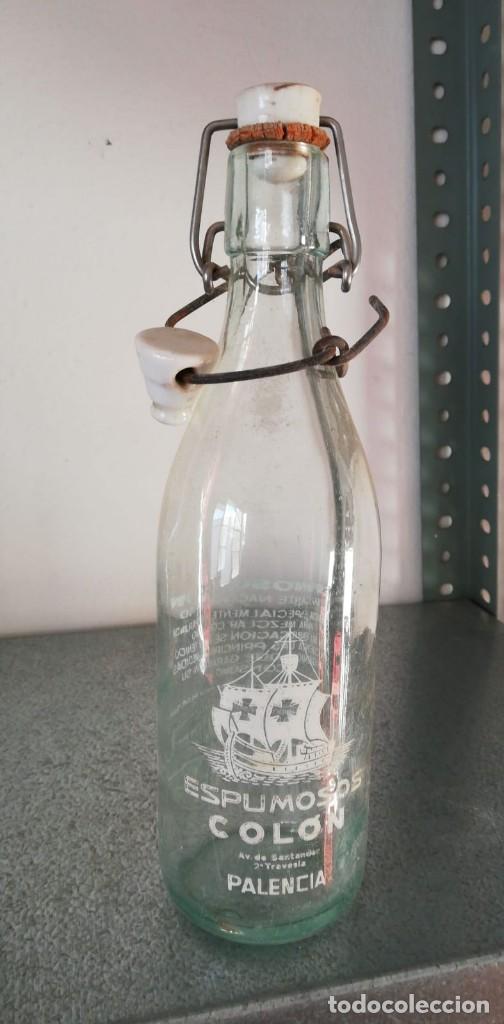 Botellas antiguas: BOTELLA ESPUMOSOS COLON PALENCIA - Foto 1