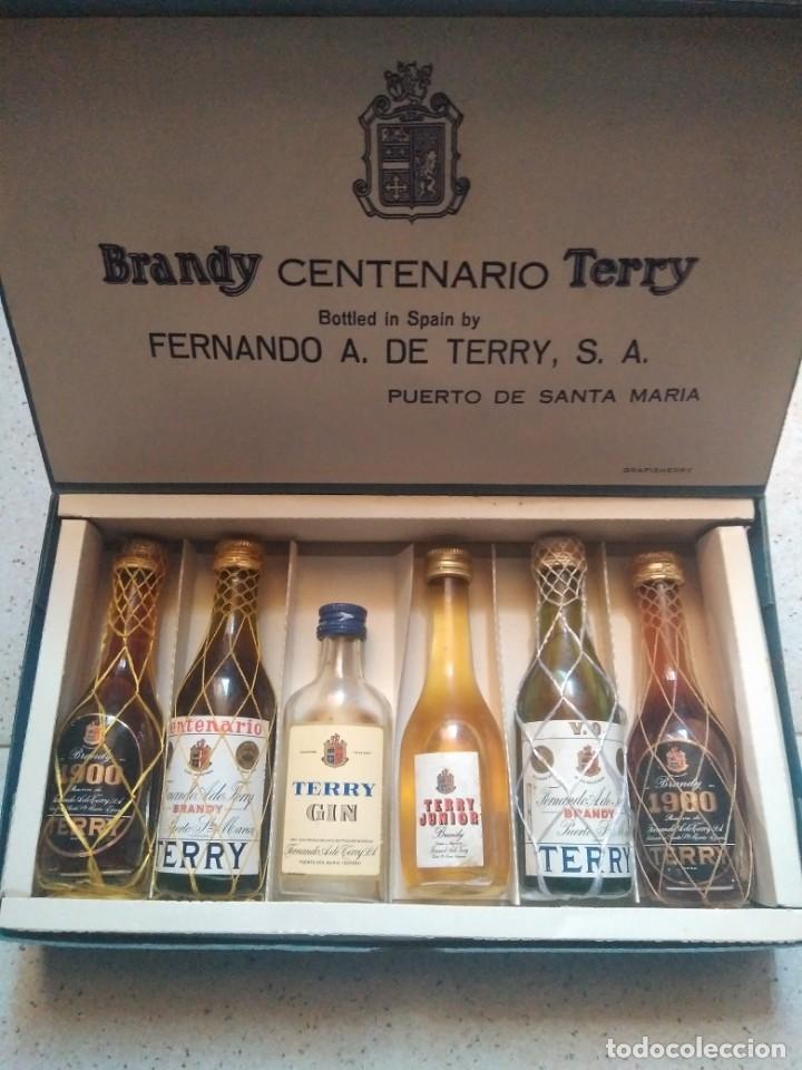 Botellas antiguas: Estuche miniaturas Brandy Terry - Foto 1