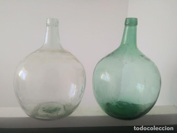 2 antiguas botellas damajuana crist - venta todocoleccion