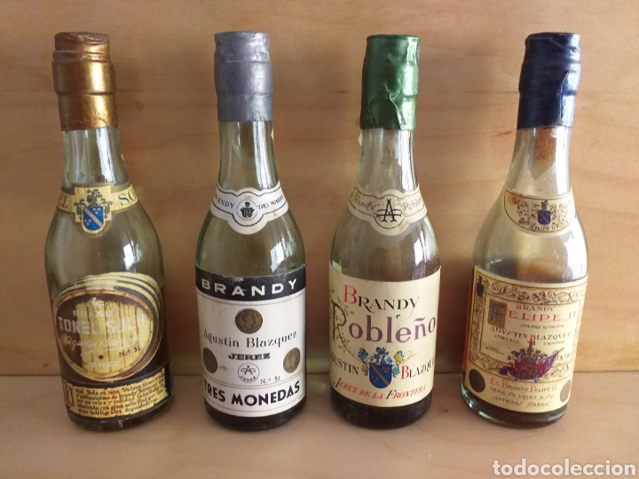 Botellas antiguas: BOTELLINES BRANDY AGUSTIN BLAZQUEZ - Foto 1