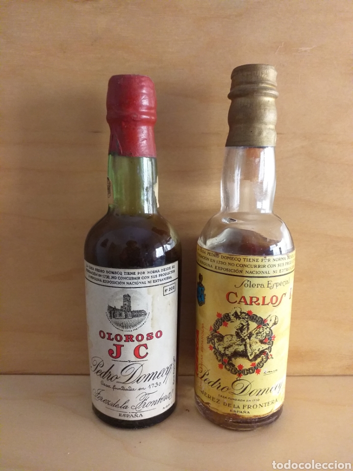 Botellas antiguas: Botellines Pedro Domecq - Foto 1