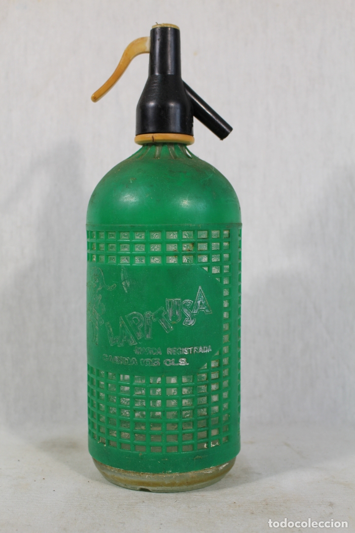 Botellas antiguas: botella de sif&oacute;n la pitusa - Foto 1