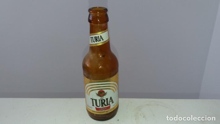 Botellas antiguas: Antigua botella de cerveza de el TURIA VALENCIA - Foto 2