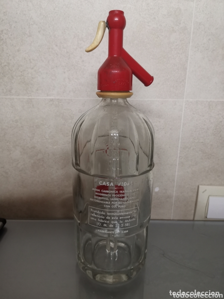 Botellas antiguas: BOTELLA SIF&Oacute;N CASA VIDAL GERONA - Foto 2