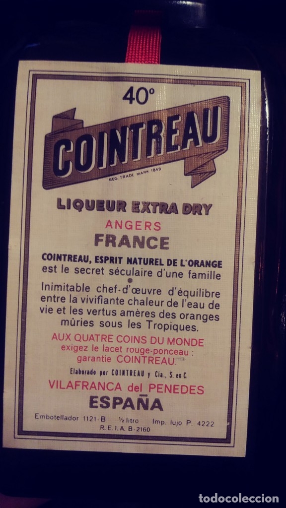 Botellas antiguas: botella de Cointreau 500 cl - Foto 3
