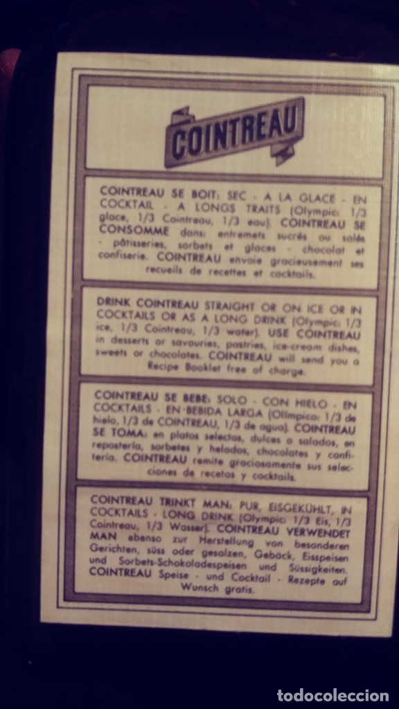 Botellas antiguas: botella de Cointreau 500 cl - Foto 4