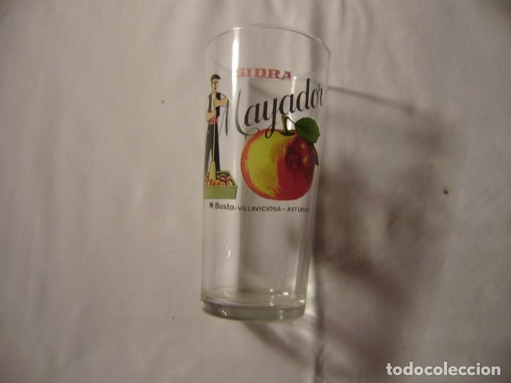 Botellas antiguas: SIDRA MAYADOR.VASO DECORADO - Foto 1
