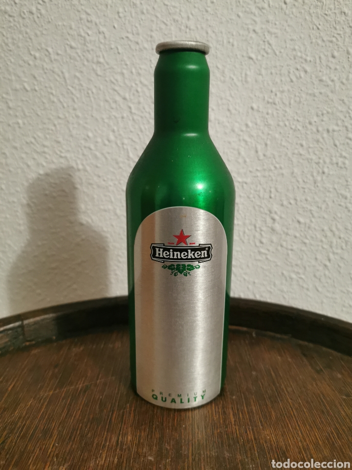 Botellas antiguas: Botella Heineken aluminio - Foto 1
