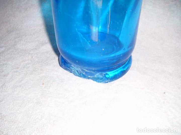 Botellas antiguas: Sifon cristal azul - Foto 3
