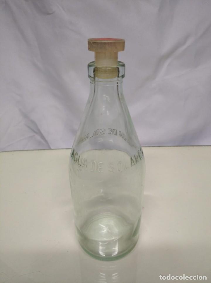 Botellas antiguas: Botella cristal de agua de solares. 21cm altura. - Foto 7 - 191426231
