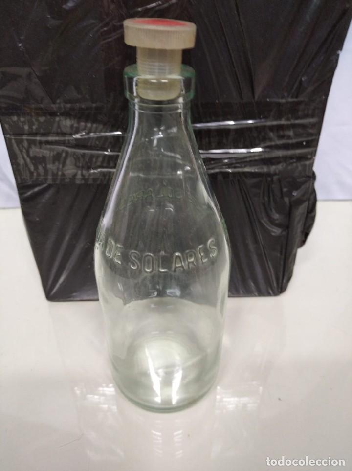 Botellas antiguas: Botella cristal de agua de solares. 21cm altura. - Foto 8 - 191426231