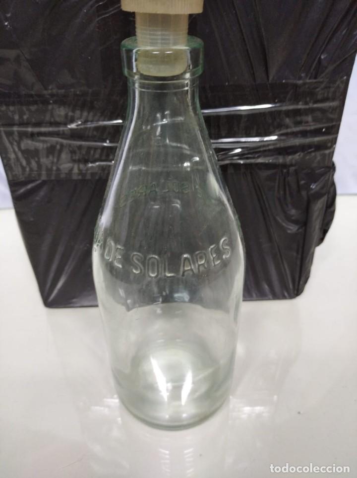 Botellas antiguas: Botella cristal de agua de solares. 21cm altura. - Foto 9 - 191426231