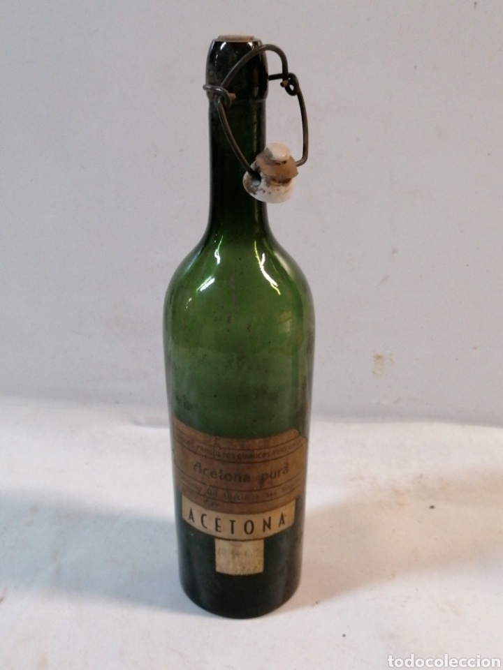 Botellas antiguas: Botella acetona - Foto 2