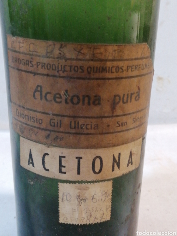 Botellas antiguas: Botella acetona - Foto 3