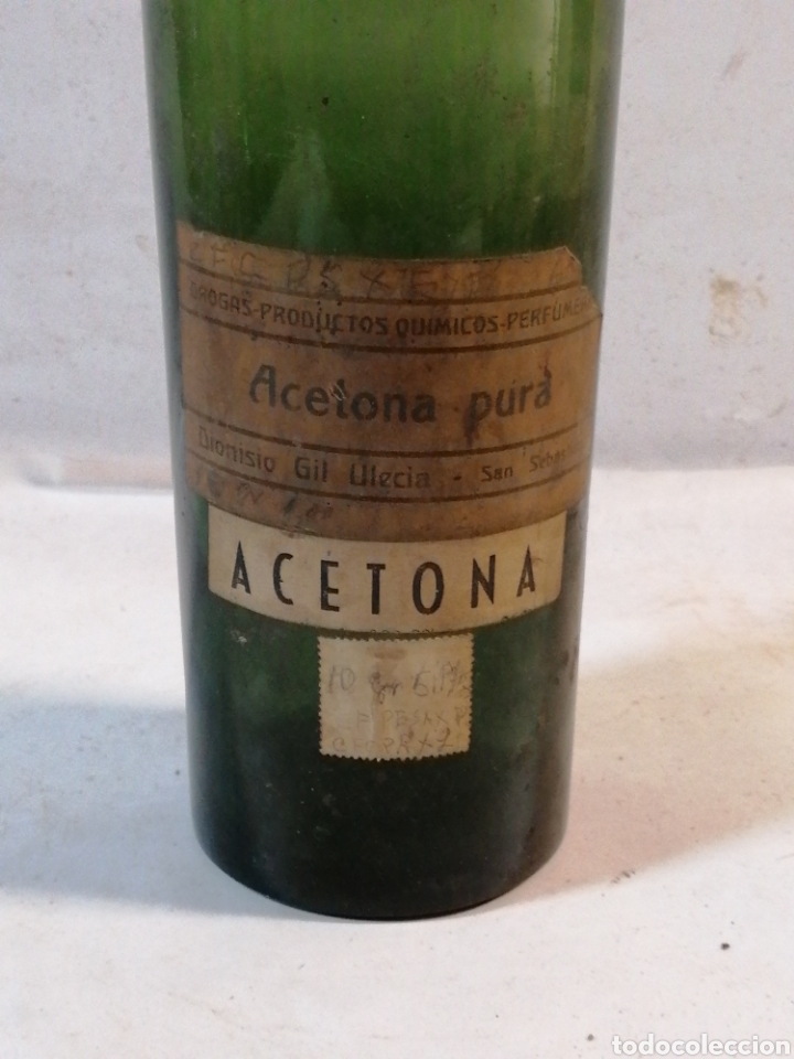 Botellas antiguas: Botella acetona - Foto 1