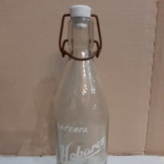 Botellas antiguas: LEON GASEOSAS HOBARES DELICIOSA EN TODO TIEMPO FABRICA 3187. Lote 196200553