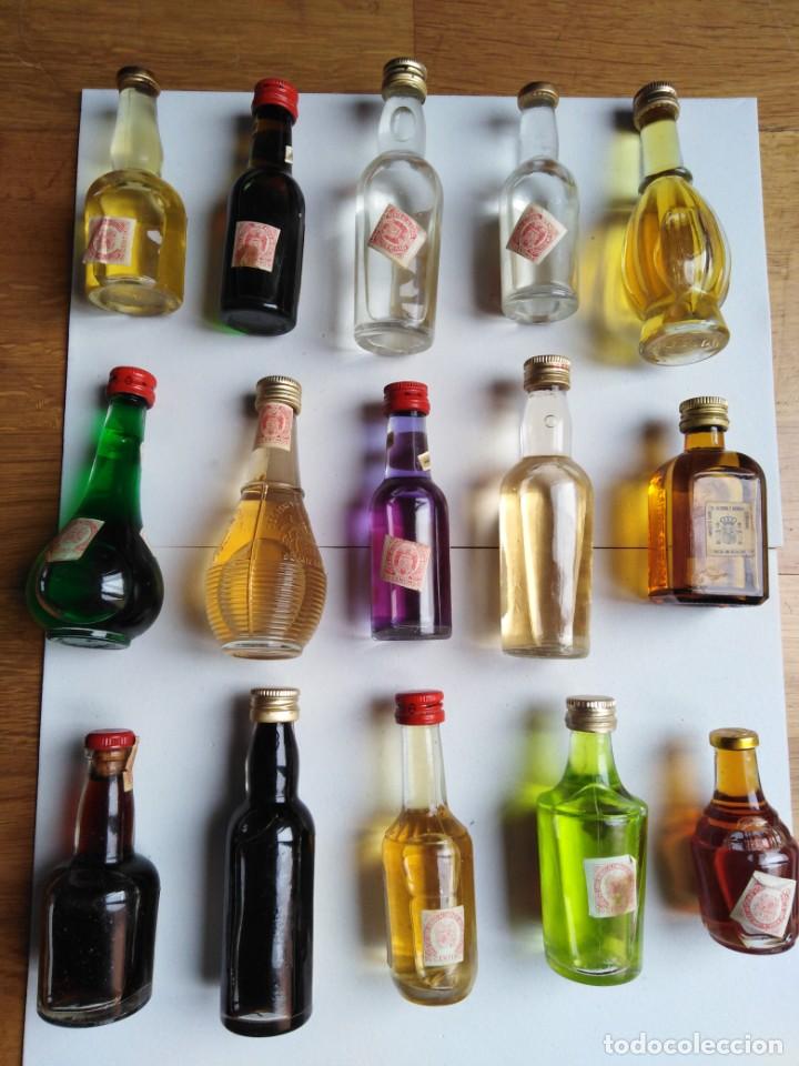 Botellas antiguas: Lote de 15 botellas miniatura variadas - Foto 2