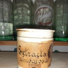 Botellas antiguas: FRASCO DE FARMACIA ALBARERO BOTE DE CERÁMICA EXTRACTO CINOALOSA // CON SELLO CERÁMICA