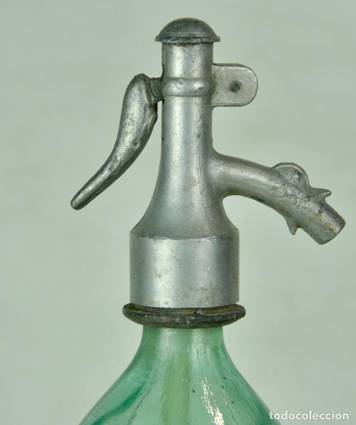 Botellas antiguas: Sifon de Rumania en verde - Foto 2