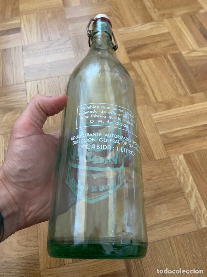 Botellas antiguas: Botella carb&oacute;nicas Vaquer 1 litro - Foto 2