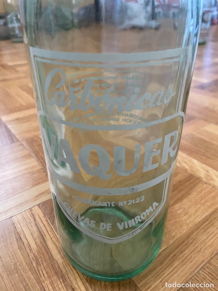 Botellas antiguas: Botella carb&oacute;nicas Vaquer 1 litro - Foto 4