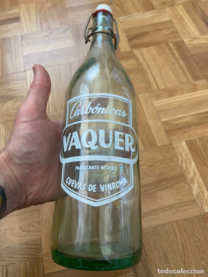 Botellas antiguas: Botella carb&oacute;nicas Vaquer 1 litro - Foto 6