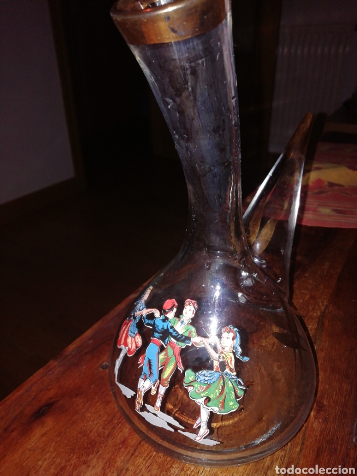 Botellas antiguas: Porron decorado - Foto 2