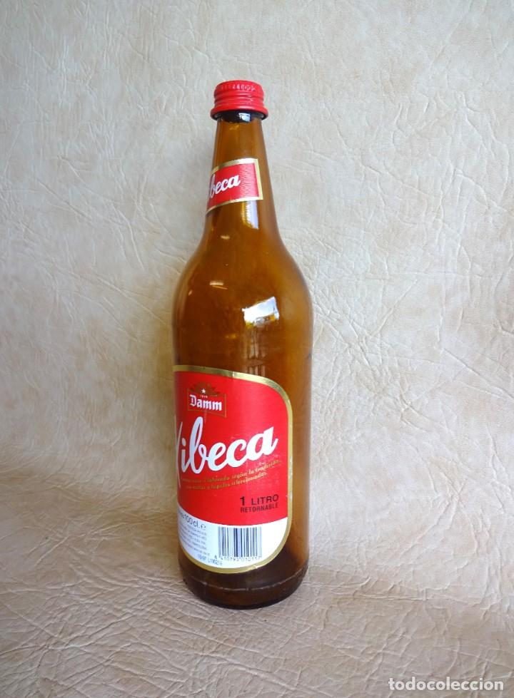Botellas antiguas: botella de xibeca estrella damm 1 litro - Foto 3