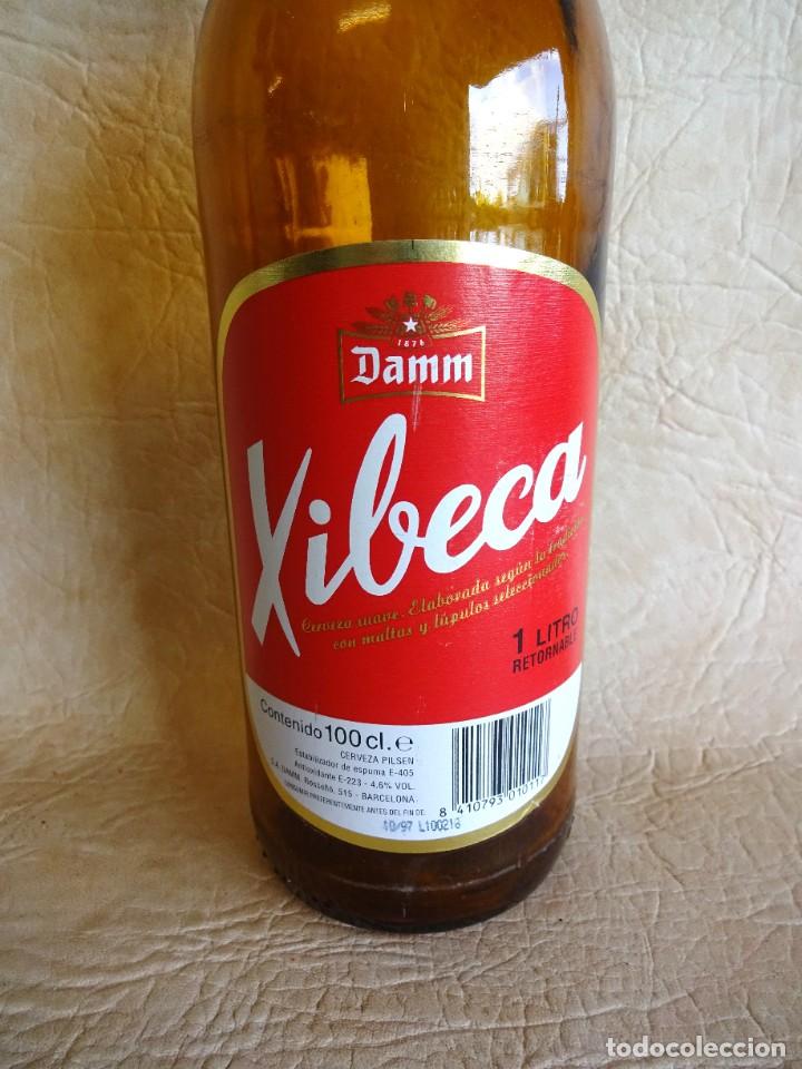 Botellas antiguas: botella de xibeca estrella damm 1 litro - Foto 5