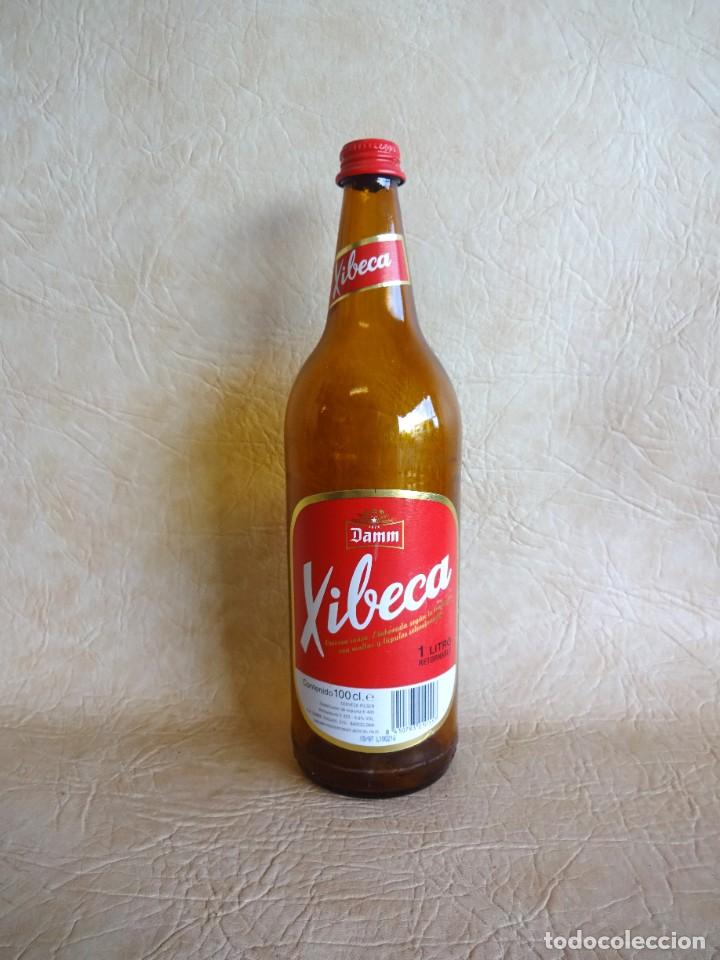 Botellas antiguas: botella de xibeca estrella damm 1 litro - Foto 1