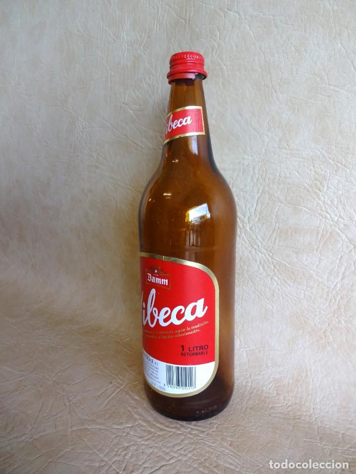 Botellas antiguas: botella de xibeca estrella damm 1 litro - Foto 3