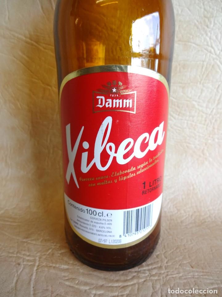 Botellas antiguas: botella de xibeca estrella damm 1 litro - Foto 4